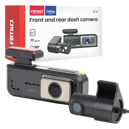 Front and rear dash camera 2K + 1K WLAN 512 GB WIFI Full HD AMIO-04800