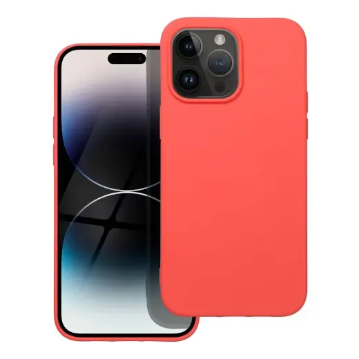 Silicone telefono dėklas iPhone 14 Pro Max oranžinis