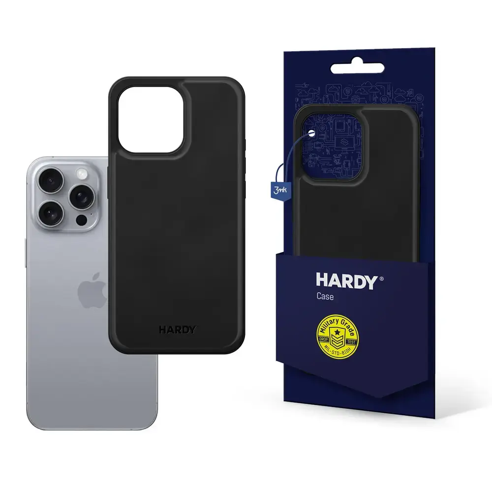 3mk Hardy Silky Leather maciņš ar MagSafe atbalstu telefonam iPhone 16 Pro Max melns