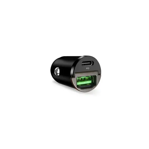 Puro Elektrik Mini autolaadija | 30W | PD | USB-C, USB-A | must