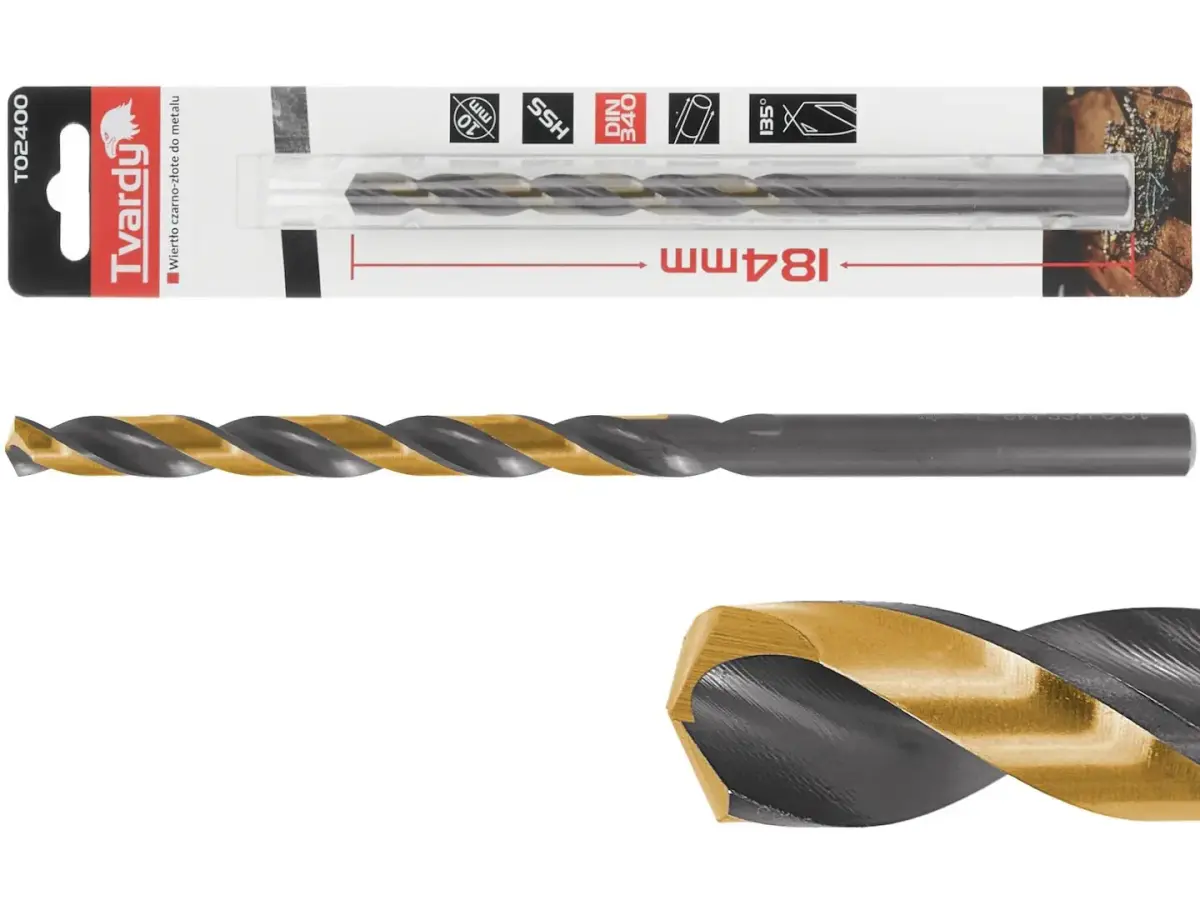 Gara HSS M2 10.0mm melna un zelta metāla urbja galva