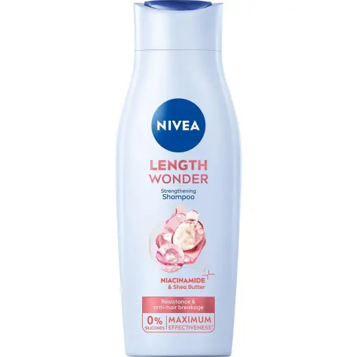 NIVEA, Shampoo, Length Wonder Kräftigendes Shampoo Mit Sheabutter, Fassungsvermögen: 400 Ml (400ml, Shampoo Liquido)