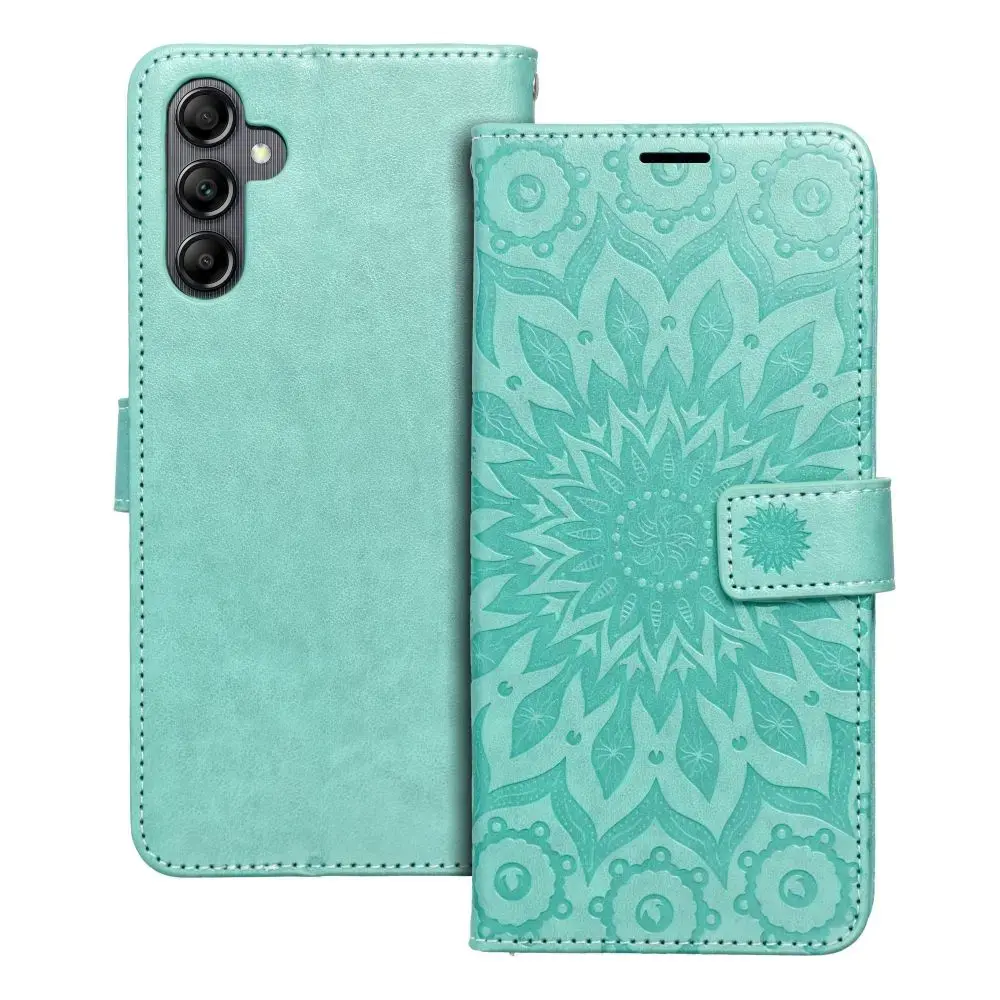 MEZZO mandala grāmatveida maciņš telefonam Samsung Galaxy A14 4G (A145) | A14 5G (A146) zaļš