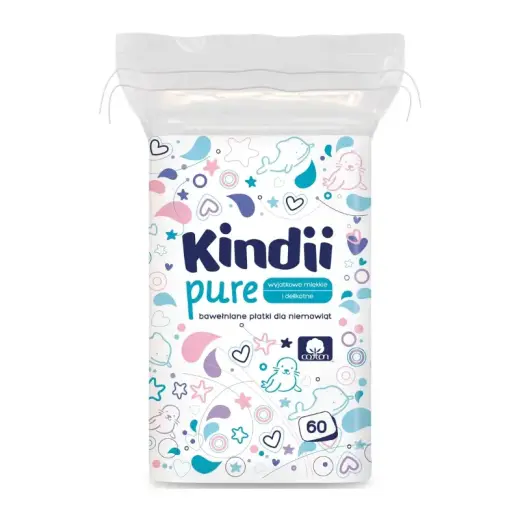 Ватные диски Kindii Pure прямоугольной формы для младенцев, 60 шт.