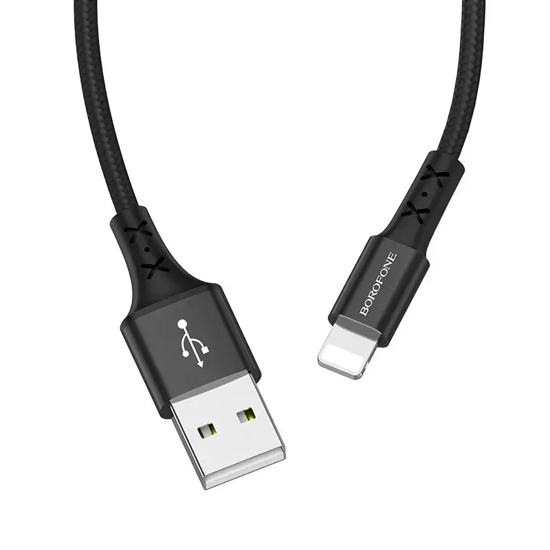 Borofone X20 Lightning Провод (MD818) Из Прочного Материала 100 cm Черный