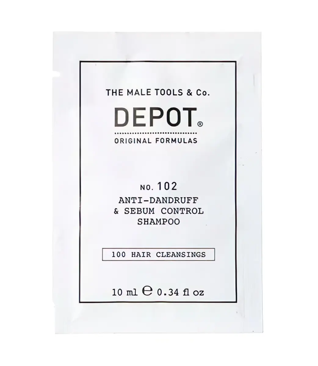 Depot, 100 Hair Cleansing No. 102, Botanical Complex, Hair Shampoo, Anti-Dandruff & Sebum Control, 10 ml