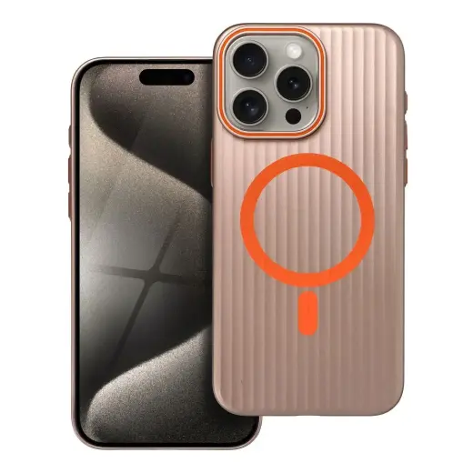 SIMPLY maciņš ar MagSafe atbalstu telefonam iPhone 15 Pro Max bēšs