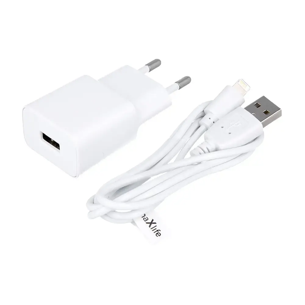 Maxlife MXTC-01 tīkla lādētājs | 5W | USB-A | Lightning vads komplektā | balts