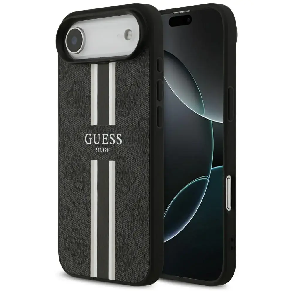 Case Guess 4G Printed Stripes MagSafe for iPhone 17 Air black