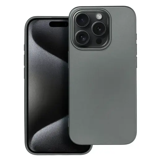 METALLIC telefono dėklas iPhone 15 Pro pilkas