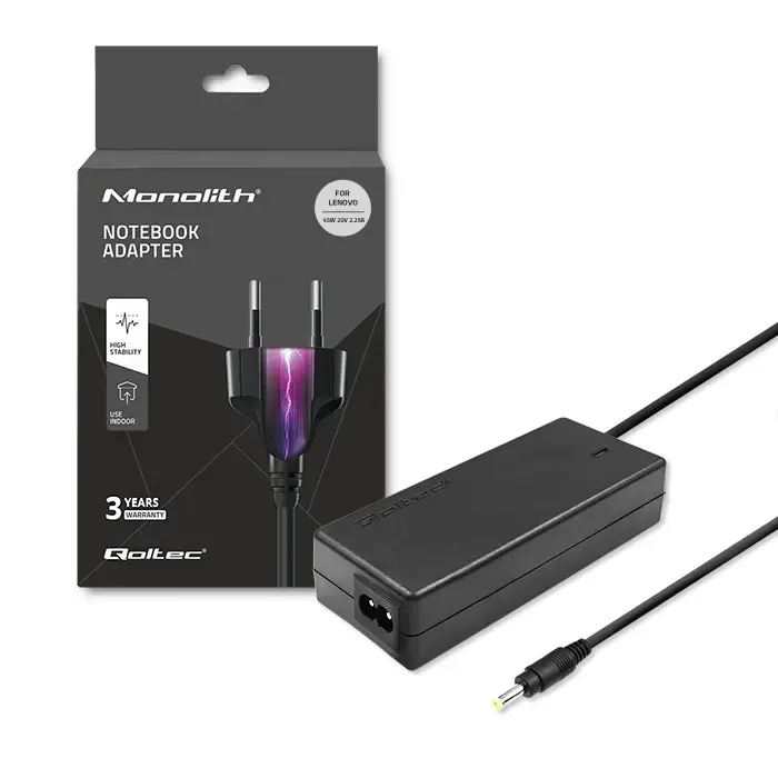 Qoltec Power adapter for laptop Lenovo 45W | 20V | 2.25A | 4.0*1.7 | +power cable