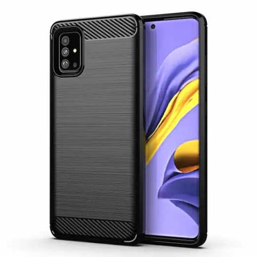 Fusion Trust Back Case Silikona Aizsargapvalks Priekš Samsung A515 Galaxy A51 Melns
