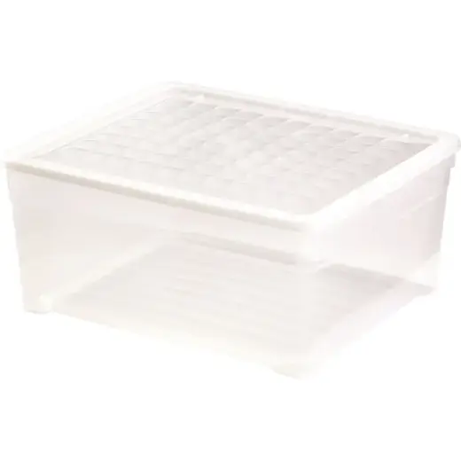 Kaanega karp Textile Box 18,5L 39,6x34,3x17,3cm läbipaistev