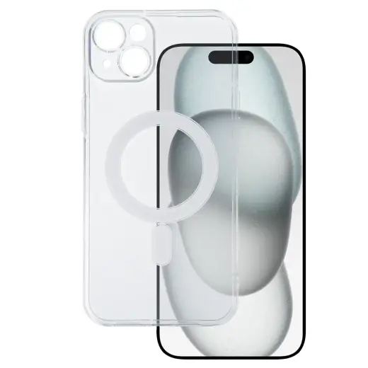 TEL PROTECT MagSilicone чехол с поддержкой MagSafe для телефона iPhone 15 Plus прозрачный