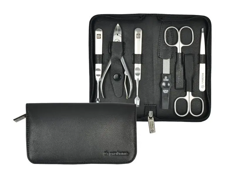 Pfeilring Manicure-Etui Nappa 7pcs. Black