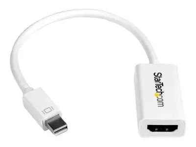StarTech.com Mini DisplayPort to HDMI 4K Audio | Video Converter - mDP 1.2 to HDMI Active Adapter for MacBook Pro|Air - 4K @ 30Hz - White (MDP2HD4KSW) - video converter - white
