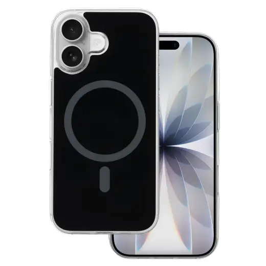 Glossy telefono dėklas su MagSafe palaikymu iPhone 17 juodas