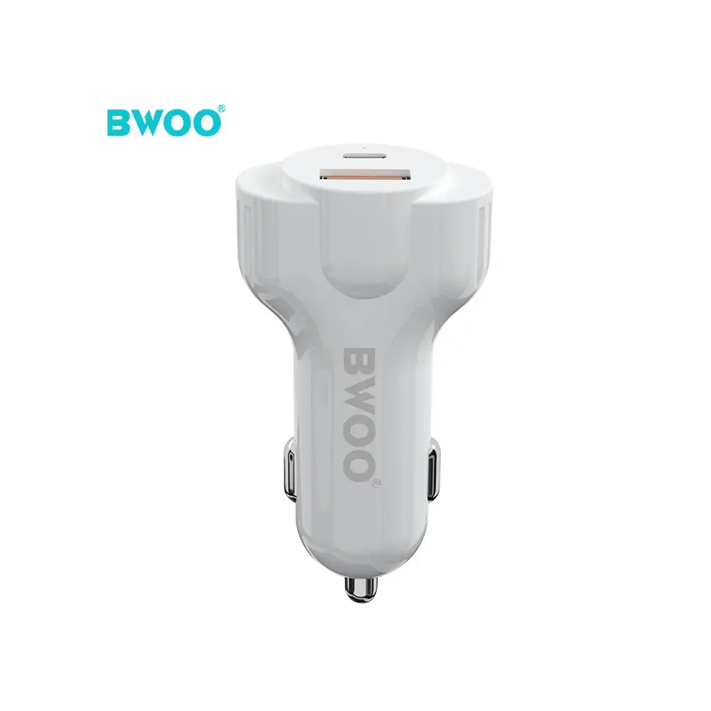 BWOO car charger CC58 PD 18W 1x USB-C 1x USB 2,4A white