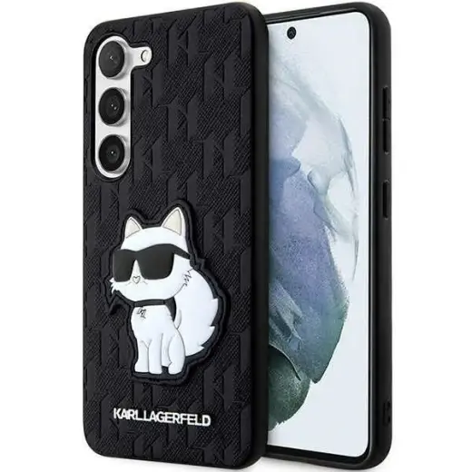 Karl Lagerfeld KLHCS23MSAKLHCPK S23+ S916 hardcase czarny|black Saffiano Monogram Choupette