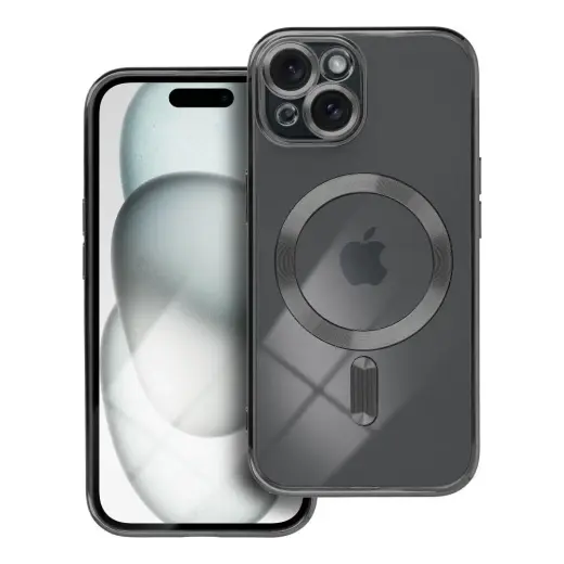 Electro Mag telefono dėklas su MagSafe palaikymu iPhone 15 juodas