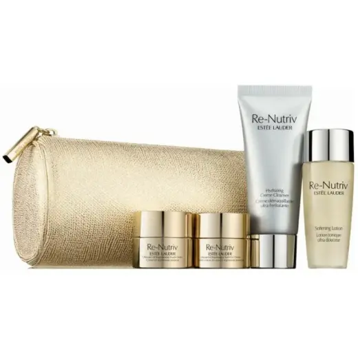 Re-Nutriv Deluxe Set Estee Lauder: Re-Nutriv, Hydrating, Cleansing Cream, 30 ml + Re-Nutriv - Ultimate Lift Regenerating Youth, Strengthens/Lifted & Radiant, Morning & Night, Cream, For Face, 7 ml + Re-Nutriv - Ultimate Lift Regenerating Youth, Brighter & Lifted, Morning & Night, Eye Cream, 7 ml + Re-Nutriv, Alcohol-Free, Softening, Morning & Night, Lotion, For Face, 30 ml