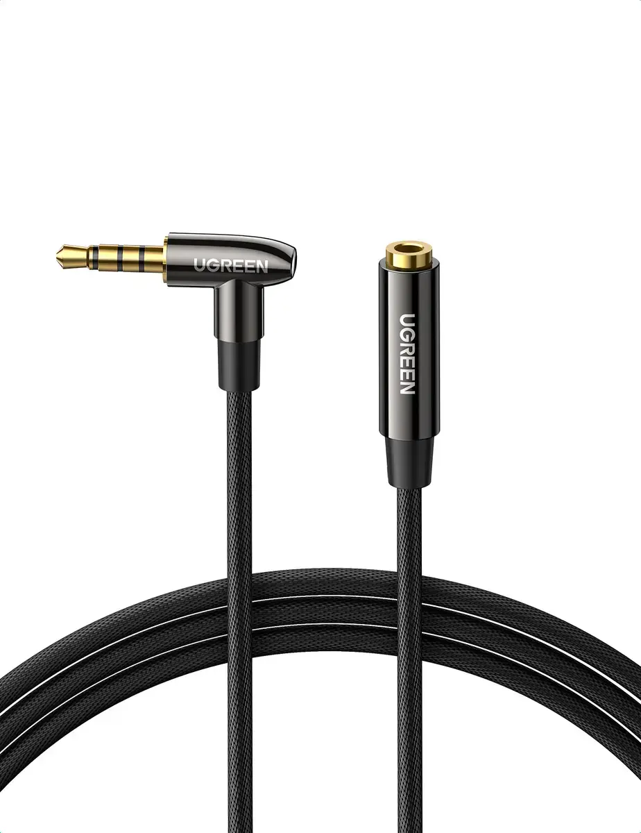 UGREEN AV188 mini jack 3.5mm AUX elbow cable, 2m (black)