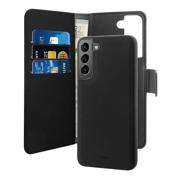 Puro Wallet Detachable Samsung S22 G901 2w1 czarne|black SGS22BOOKC3BLK
