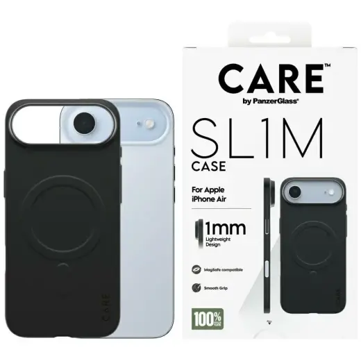 CARE by PanzerGlass SL1M telefoni ümbris MagSafe toega iPhone 17 Air must