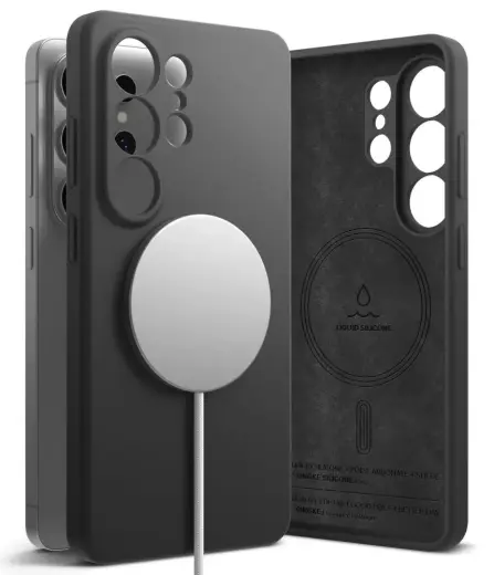 Ringke Silicone phone case with MagSafe support for Samsung Galaxy S26 Ultra (S948) black