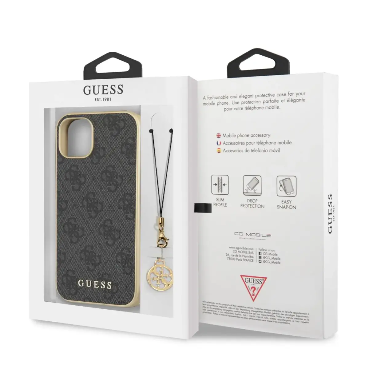 GUHCP13SGF4GGR Guess 4G Charms Cover for iPhone 13 mini Grey