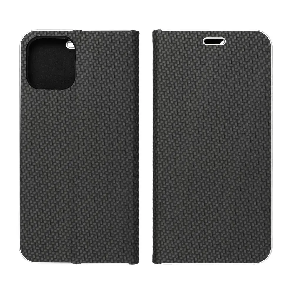 Fusion Luna Carbon Book grāmatveida maks Samsung A356 Galaxy A35 5G melns