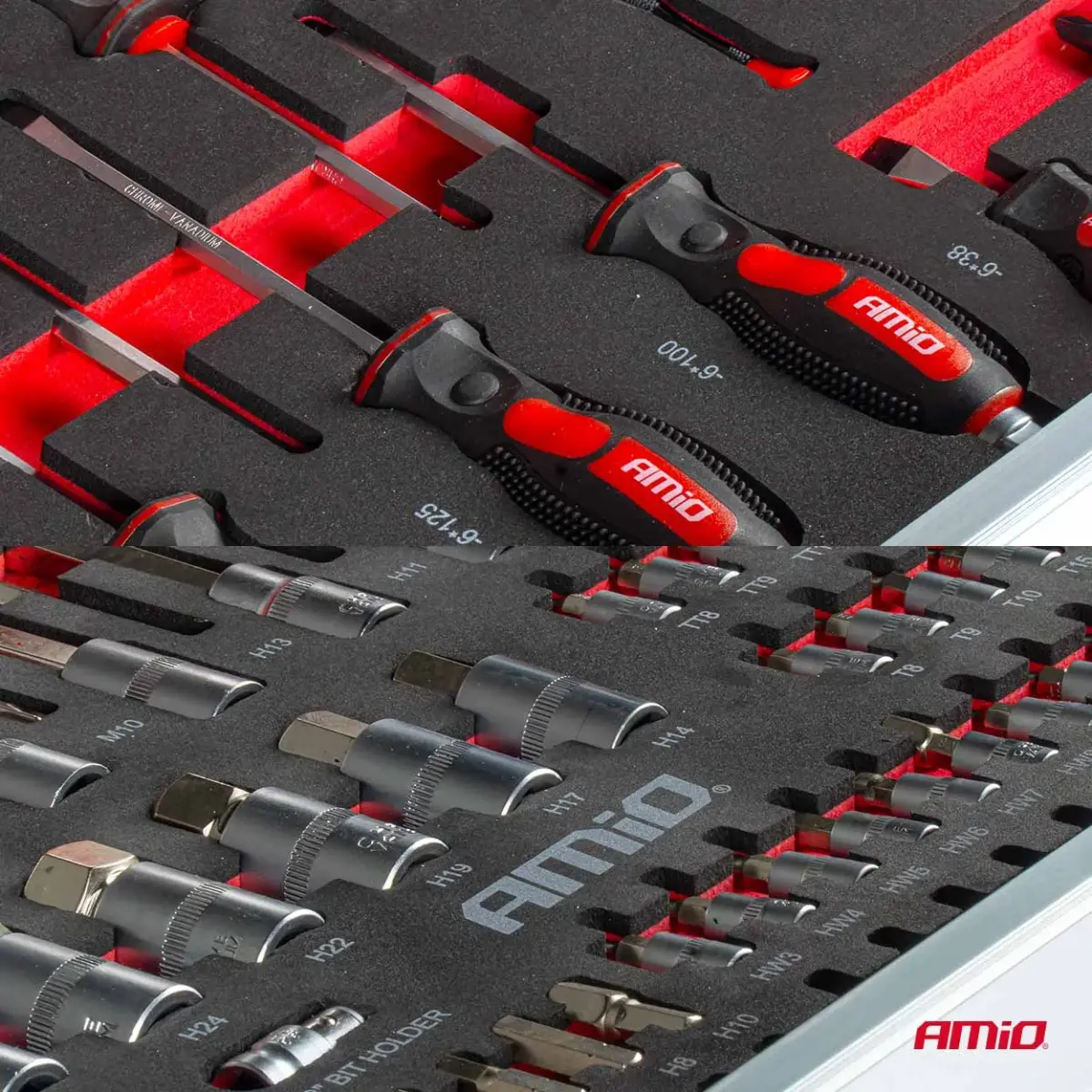 Tool Cabinet with 258-piece Tool Set 840x460x870mm AMIO-04892