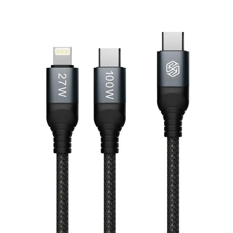 NILLKIN DATA CABLE DUALPOWER 2IN1 TYPE-C PD 3.0 100W + LIGHTNING PD 27W BLACK