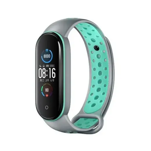 Beline Design nutikella rihm Xiaomi Mi Band 5/6/7 jaoks | silikoonist | hall/roheline