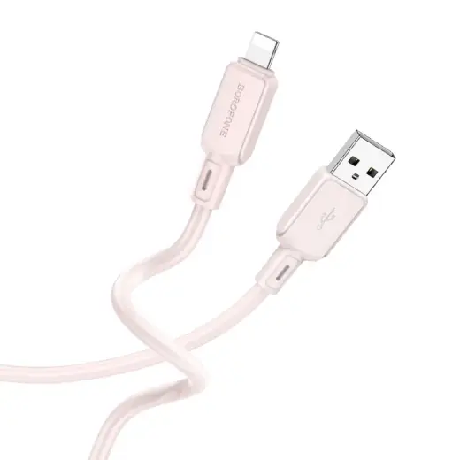 Borofone BX94 Crystal data transfer and charging cable | USB-A to Lightning | 12W | 1m | light pink