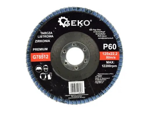 Tsirkooniumalumiiniumist klapiketas 125mm, tera 60, GEKO Premium