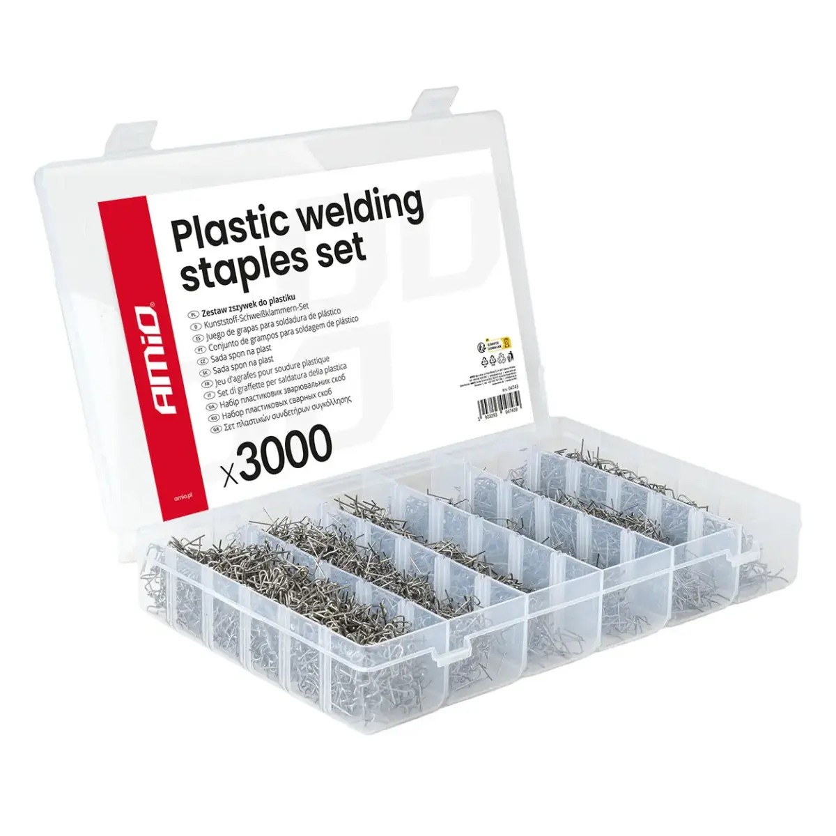 Plastic welding staples set 3000 pcs. AMIO-04743