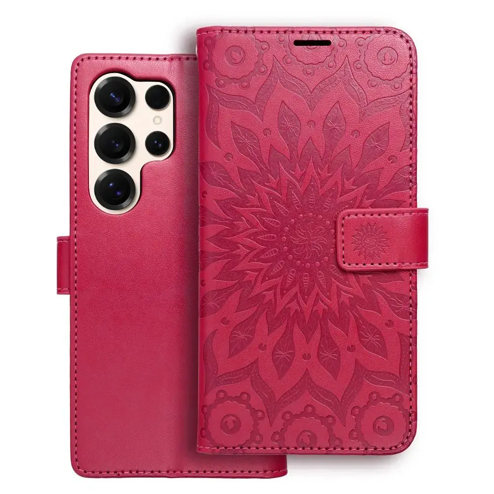 MEZZO mandala grāmatveida maciņš telefonam Samsung Galaxy S25 Ultra (S938) violets