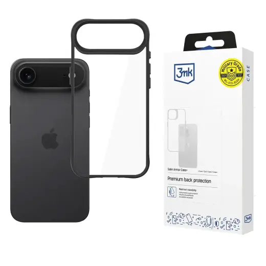 3mk Satin Armor Case+ for iPhone 17 Air - Transparent Black