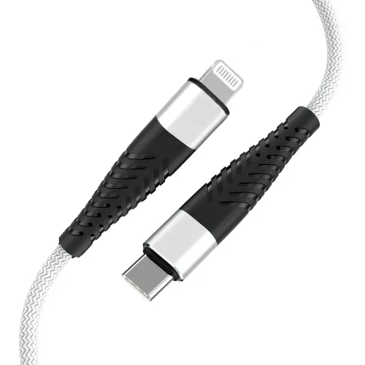 Fusion Fishbone data transfer and charging cable | USB-C to Lightning | 15W | 1.5m | white