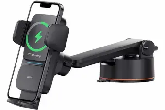 Telefona turētājs Baseus Wisdom Auto Wireless Charger 15W Black