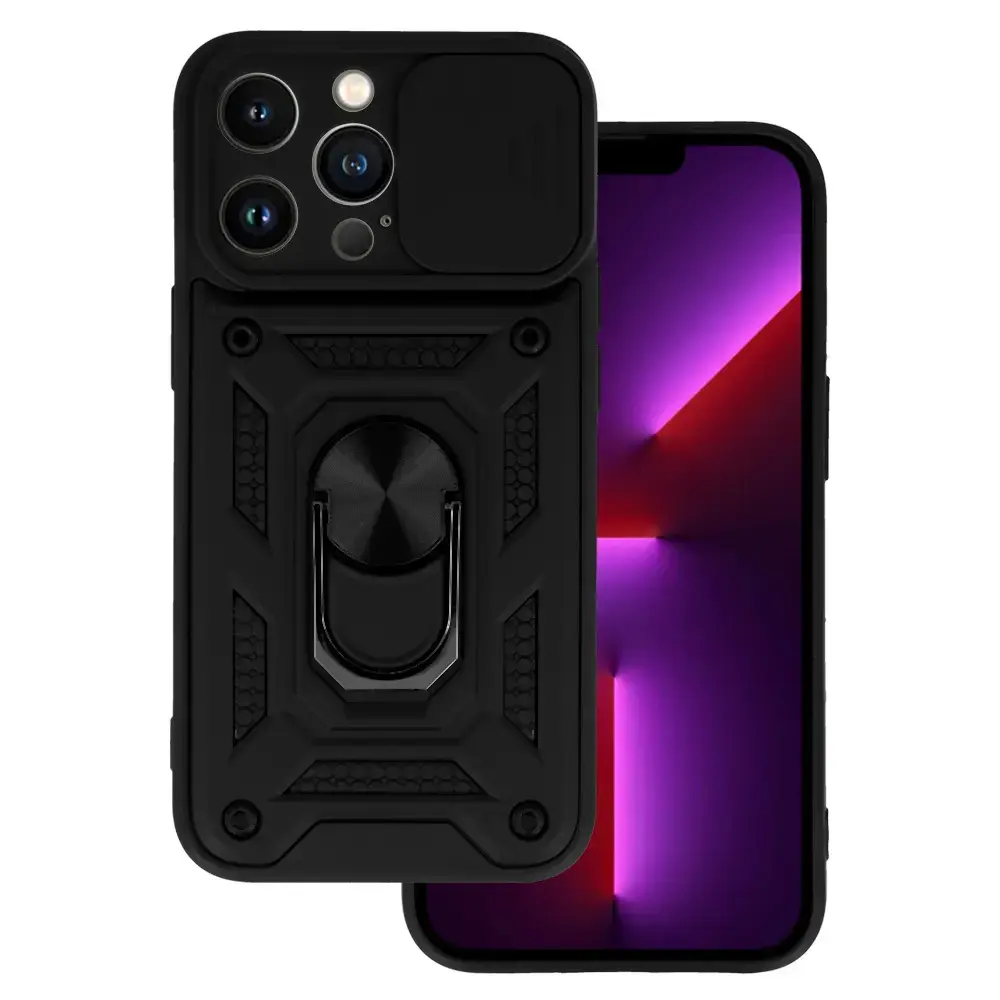 Slide Camera Armor maciņš telefonam iPhone 13 Pro Max melns