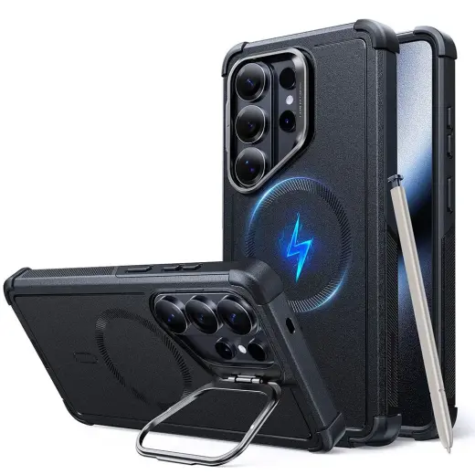 ESR Cyber Tough maciņš un ar statīvu telefonam Samsung Galaxy S26 Ultra (S948) melns