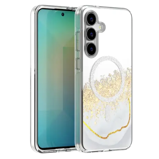 Epoxy Mag phone case with MagSafe support for Samsung Galaxy S25 FE (S731) white