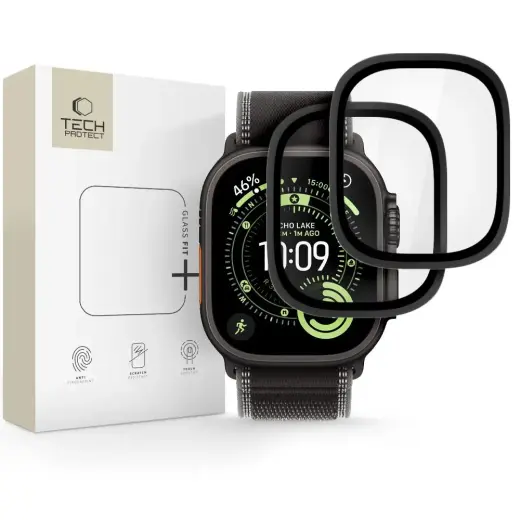 SZKŁO HARTOWANE TECH-PROTECT GLASS RING 2-PACK APPLE WATCH ULTRA 1 | 2 | 3 (49 MM) BLACK