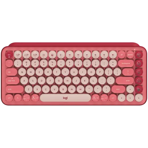 LOGITECH POP Keys Bluetooth Mechanical Keyboard - HEARTBREAKER ROSE - UK