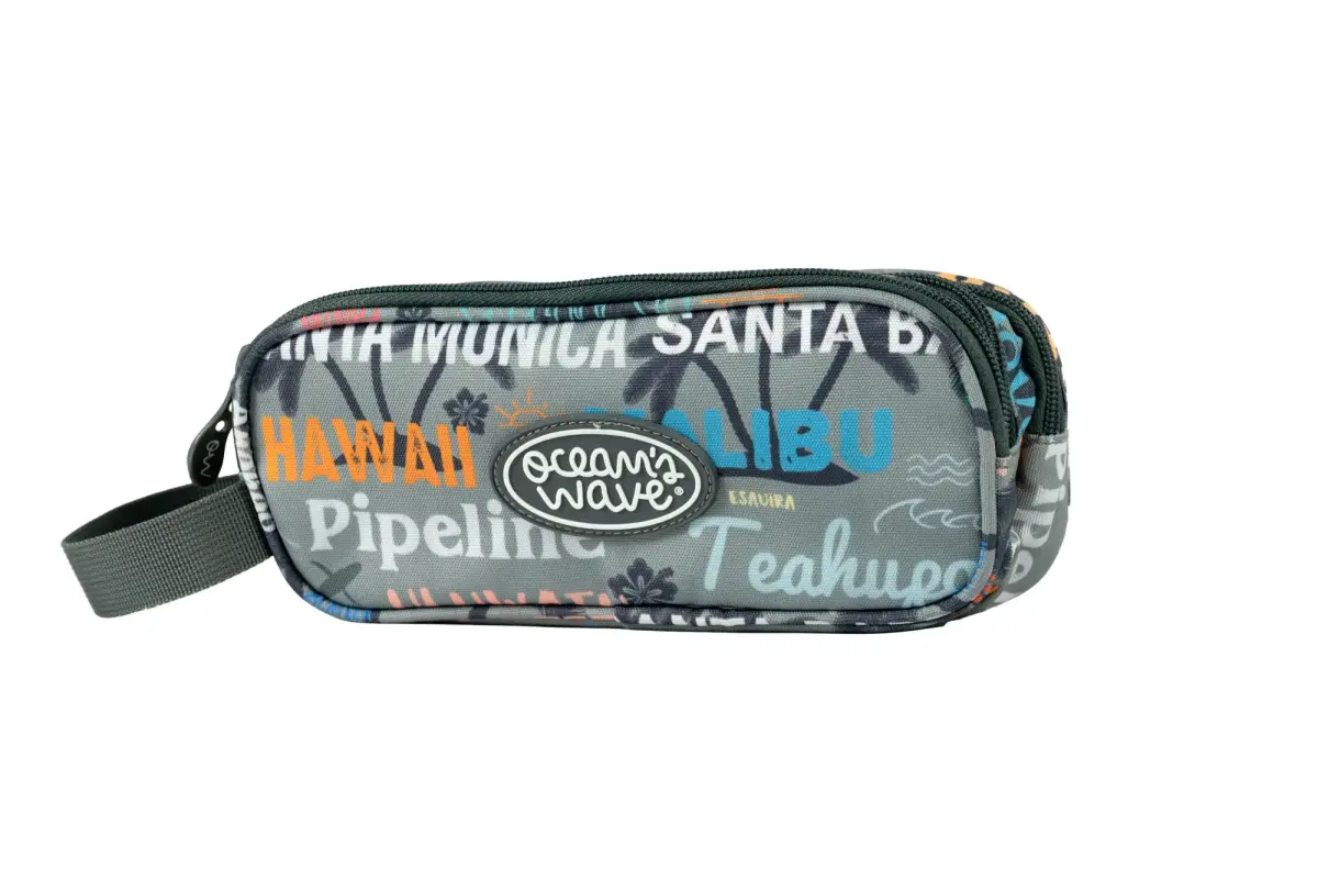 Penālis OCW MALIBU GREY, bez pildījuma, ar 3 rāvējslēdzējiem