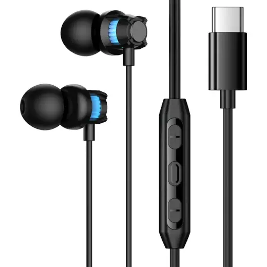 Borofone Earphones BM98 Solaris with microphone Type C (DAC) luminous black