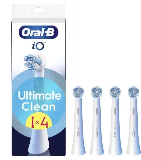 Oral B IO Ultimate Clean Toothbrush Replacement Heads White 4 Pc