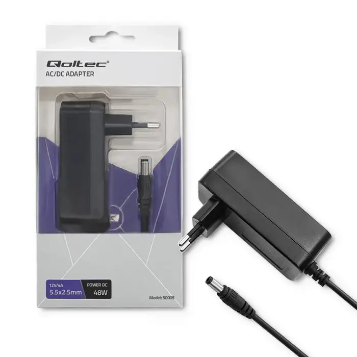 Qoltec Plug-in power supply  48W | 12V | 4A | 5.5*2.5